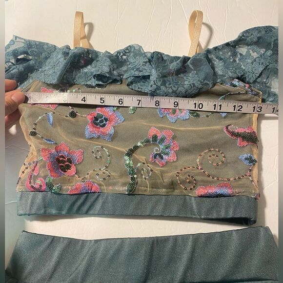 WEISSMAN Dance Costume 2 piece Sage green When We Were Young 11027 LC-large chil - Picture 9 of 14